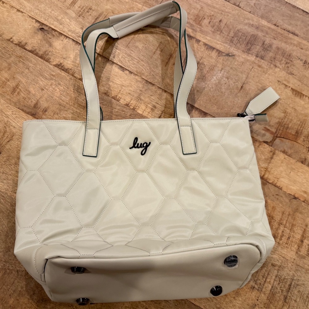 Lug Paddock Quilted Tote Bag Cream Off White Shoulder Bag Travel Trolley Sleeve